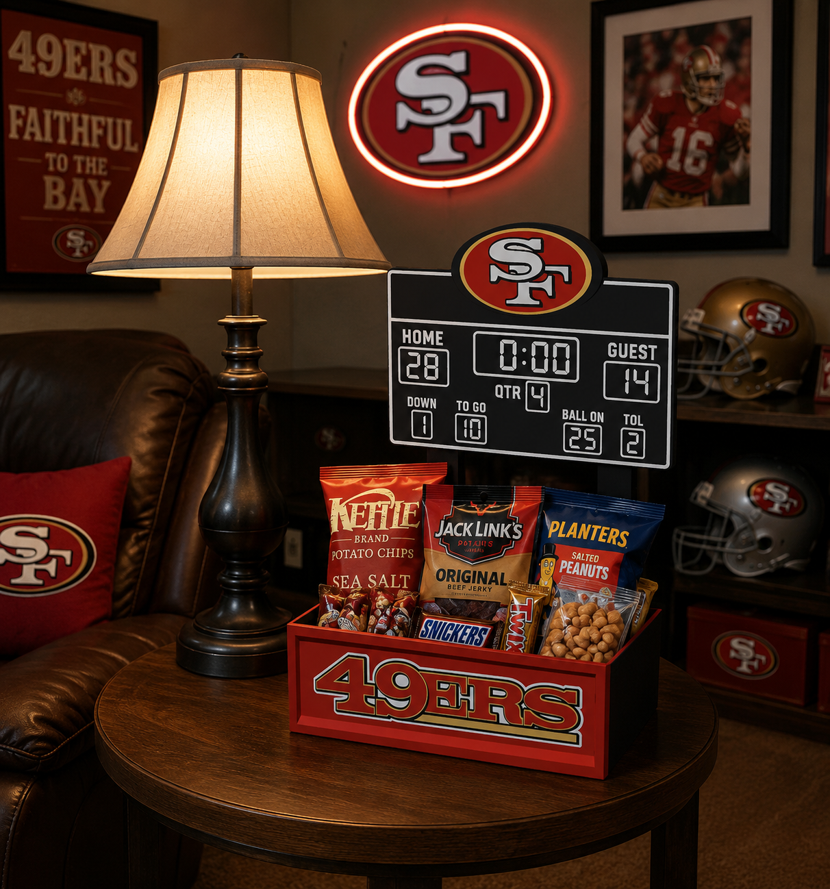 49ers Tailgate Scoreboard Gift Box / Planter