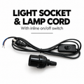 Light Socket and Lamp Cord with Inline On/Off Switch
