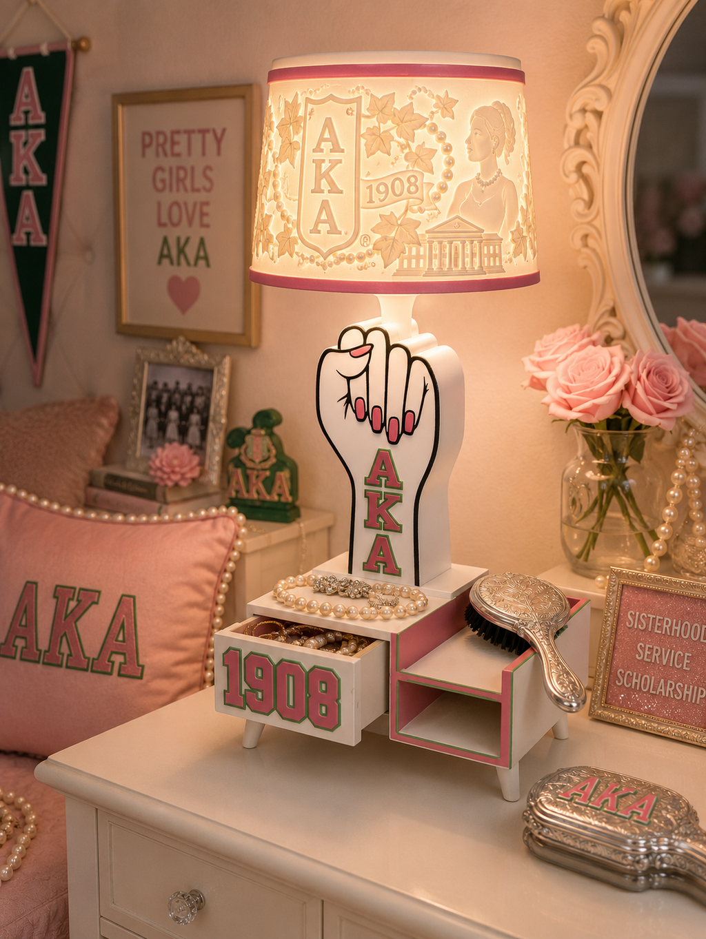 AKA Themed Lamp Base