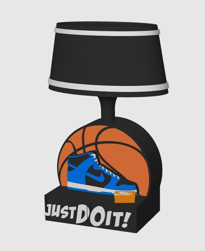 Basketball Themed Lamp Base with Printable Lamp Shade