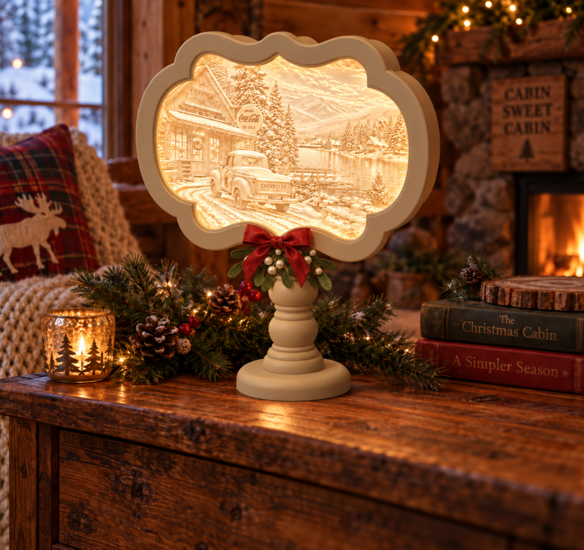 Shaped Lightbox for Signage with Winter Lithophane Panel