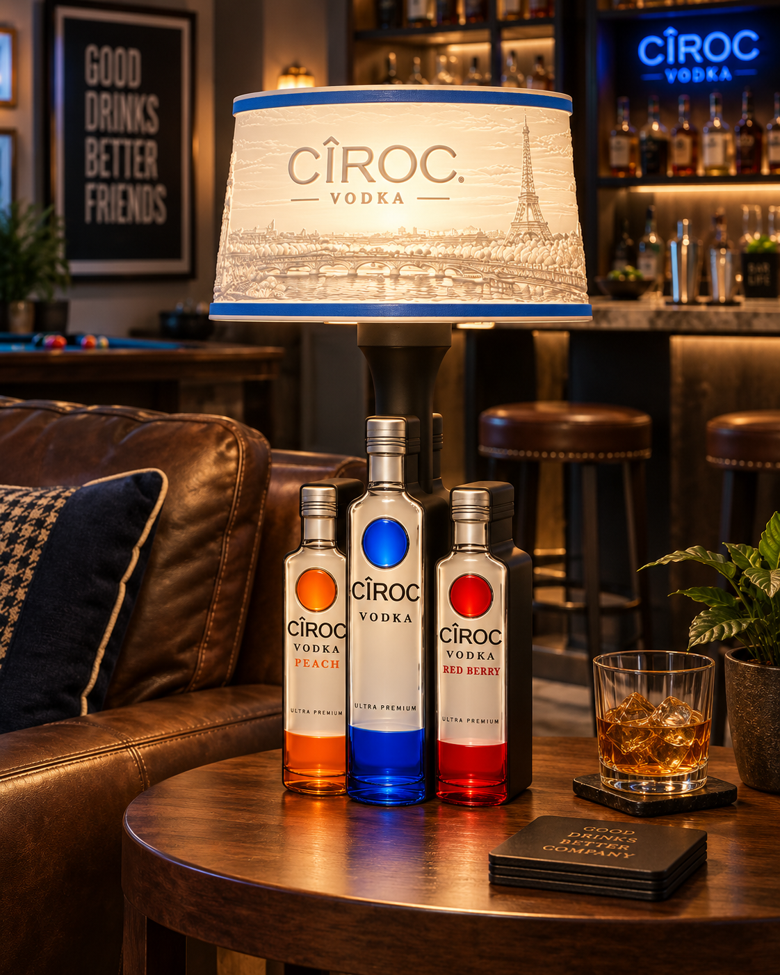 Ciroc Lamp Base and Lithophane Lampshade