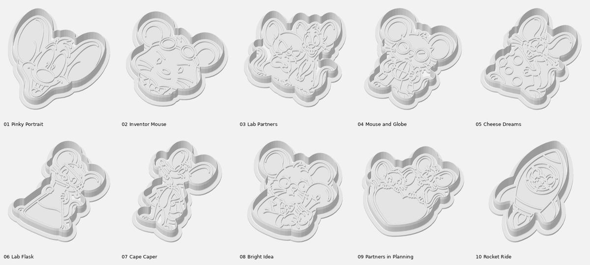 Pinky and the Brain Inspired Cookie Cutter / Stamp Collection