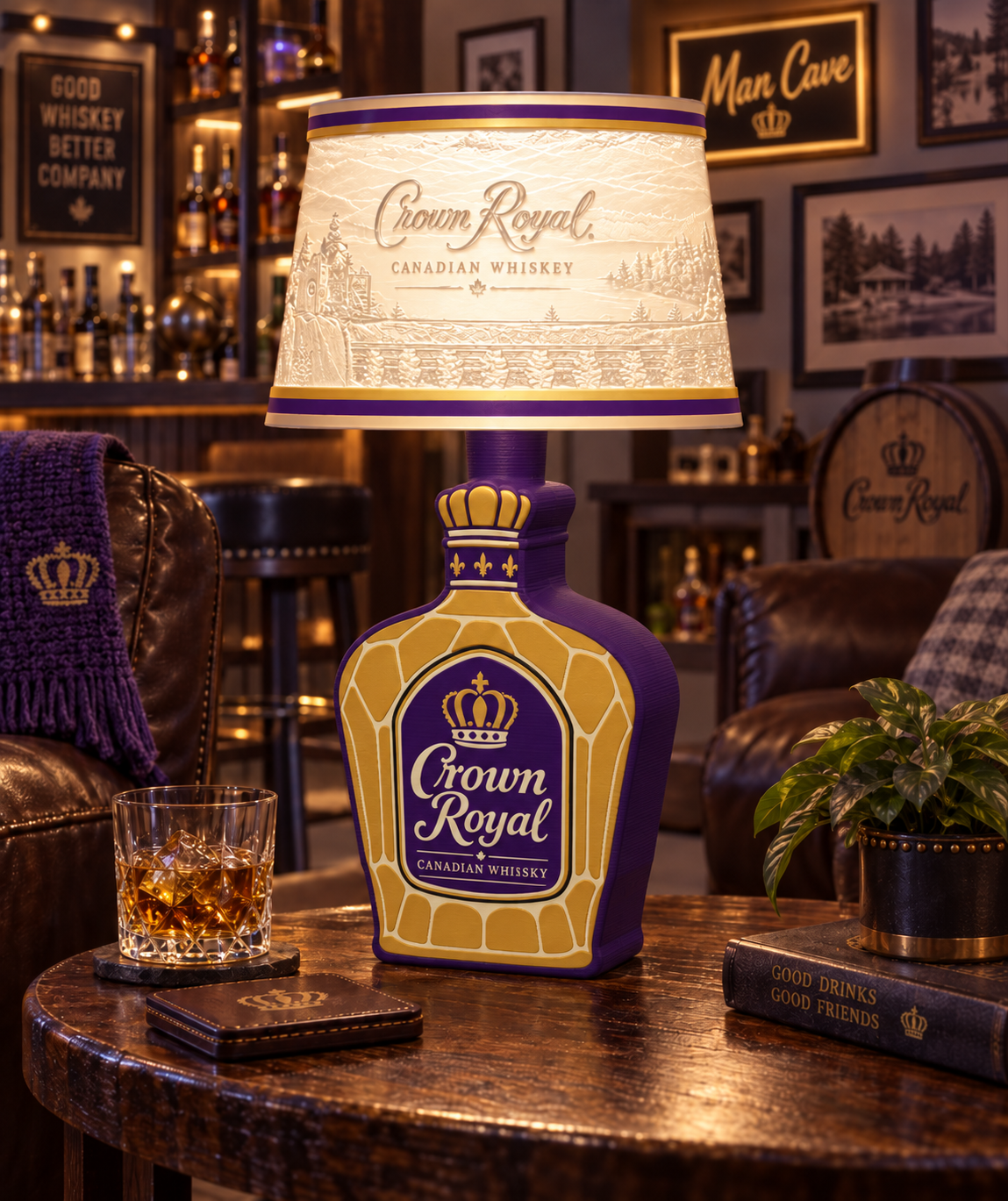 Crown Royal Lamp Base and Lithophane Lampshade