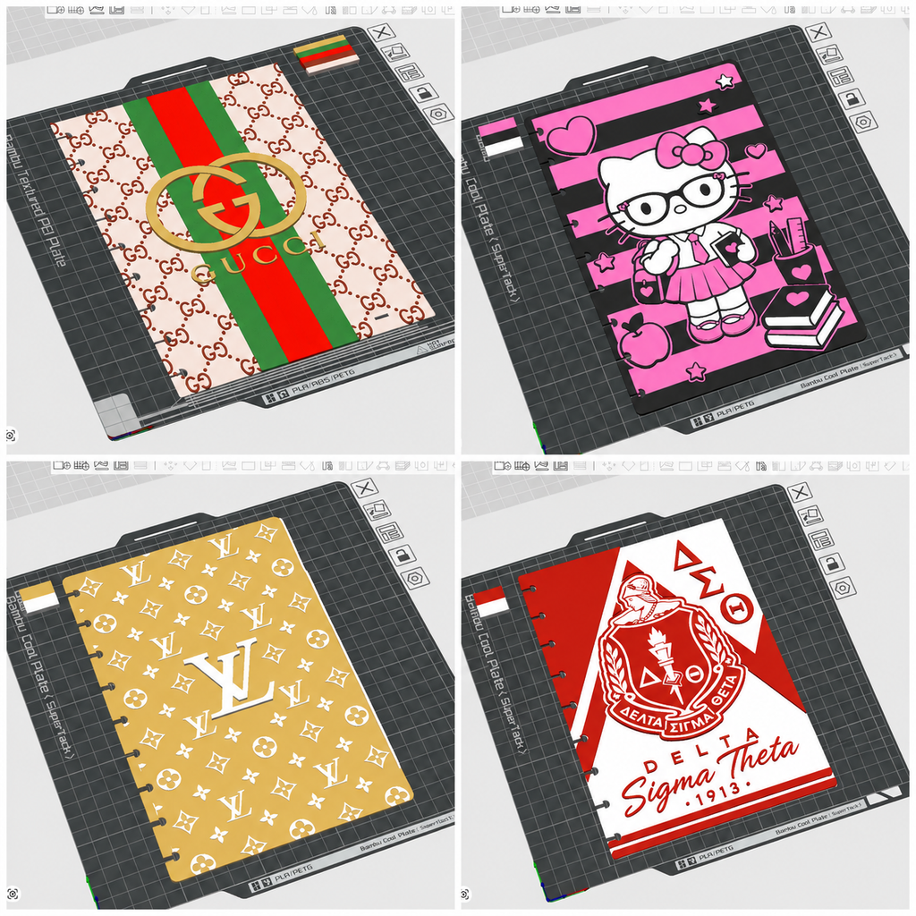 Disc Bound Notebook Covers - 4 Design Collection