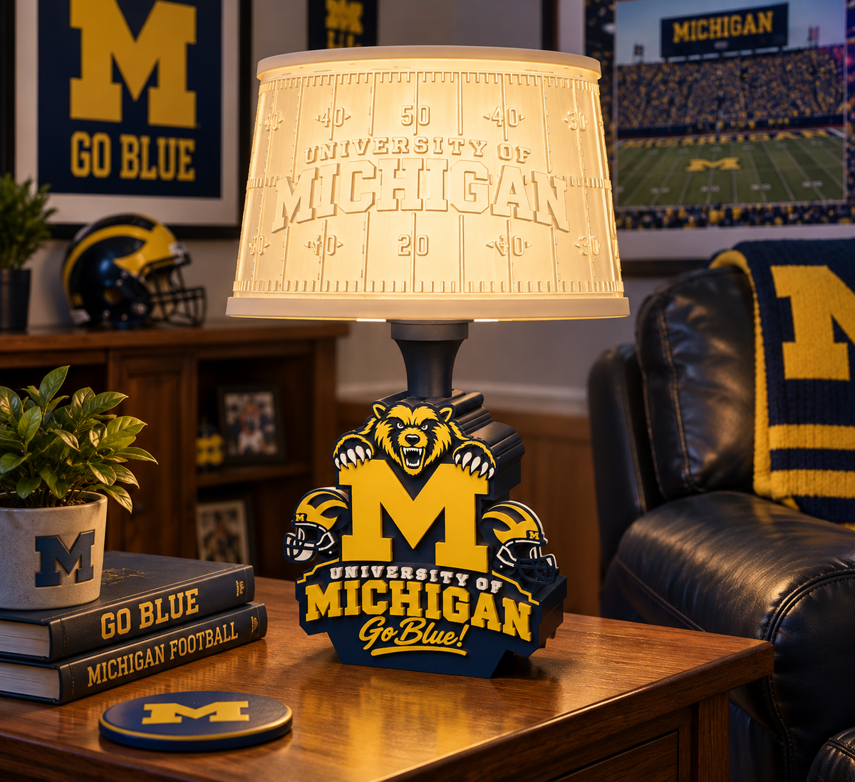 Michigan Wolverines Lamp Base - Shade Sold Separately