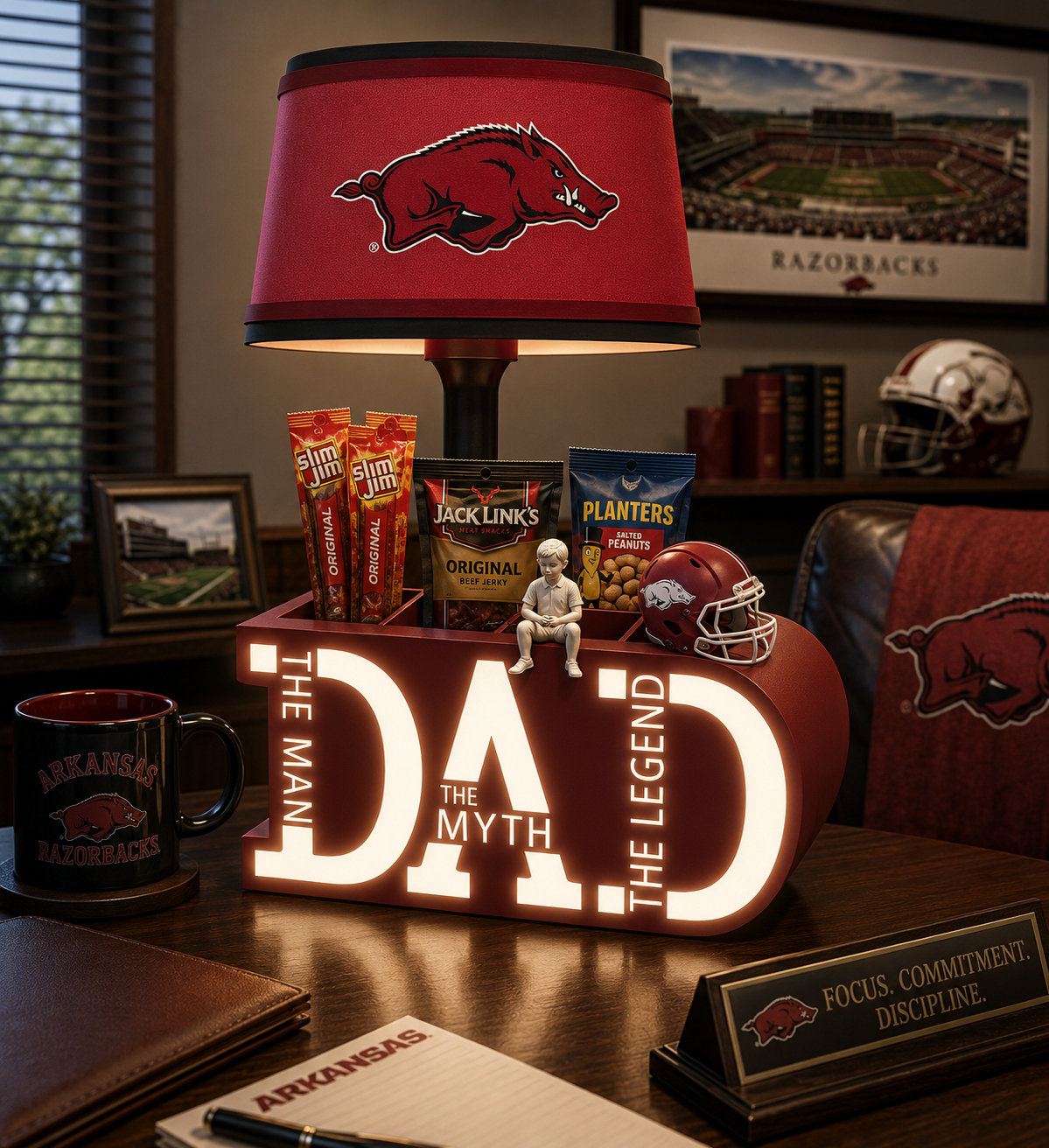 Dad Desk Organizer Lamp Base - DIGITAL FILE ONLY
