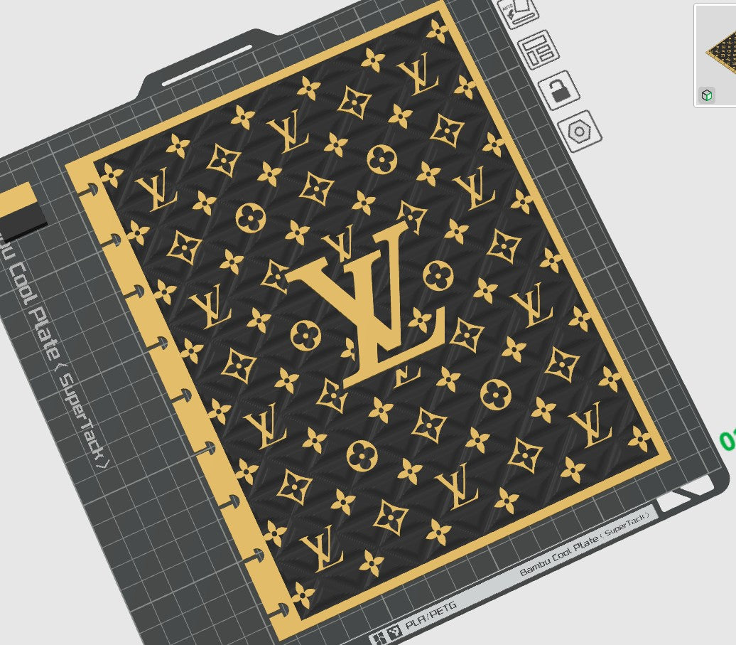 Disc Bound Quilted Notebook Cover - 230mm tall x 185mm Wide