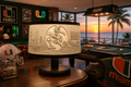 Miami Hurricanes Oval Lithophane Lamp Shade - 200mm x 150mm x 100mm