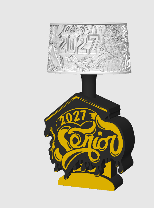 Grad Cap Senior 2027 Lamp Base