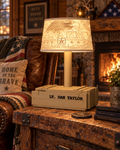 Military Lithophane Lampshade Collection - Wood Crate Lamp Base is Included