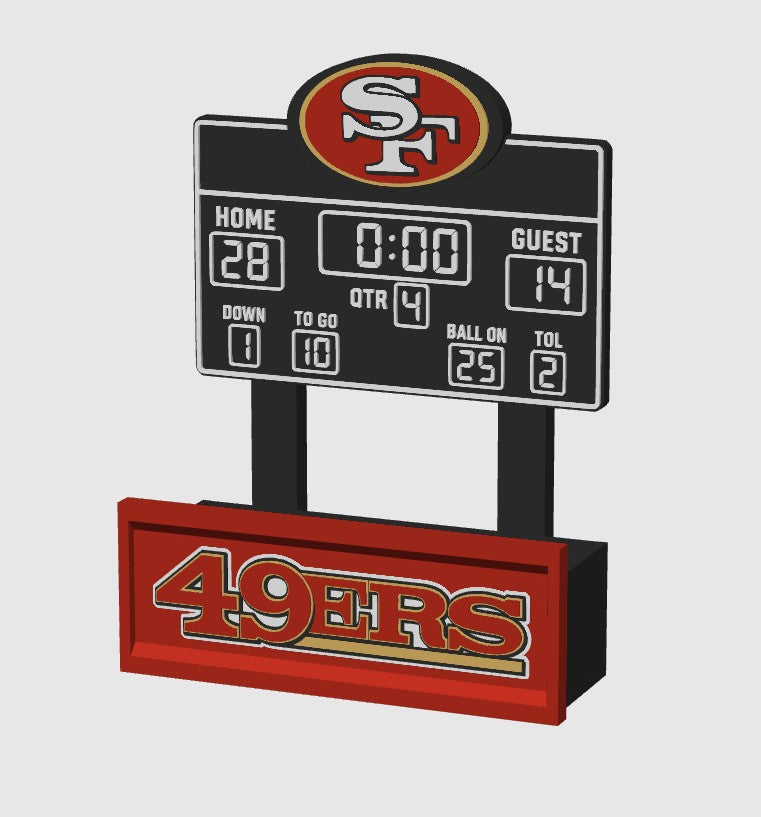 49ers Tailgate Scoreboard Gift Box / Planter