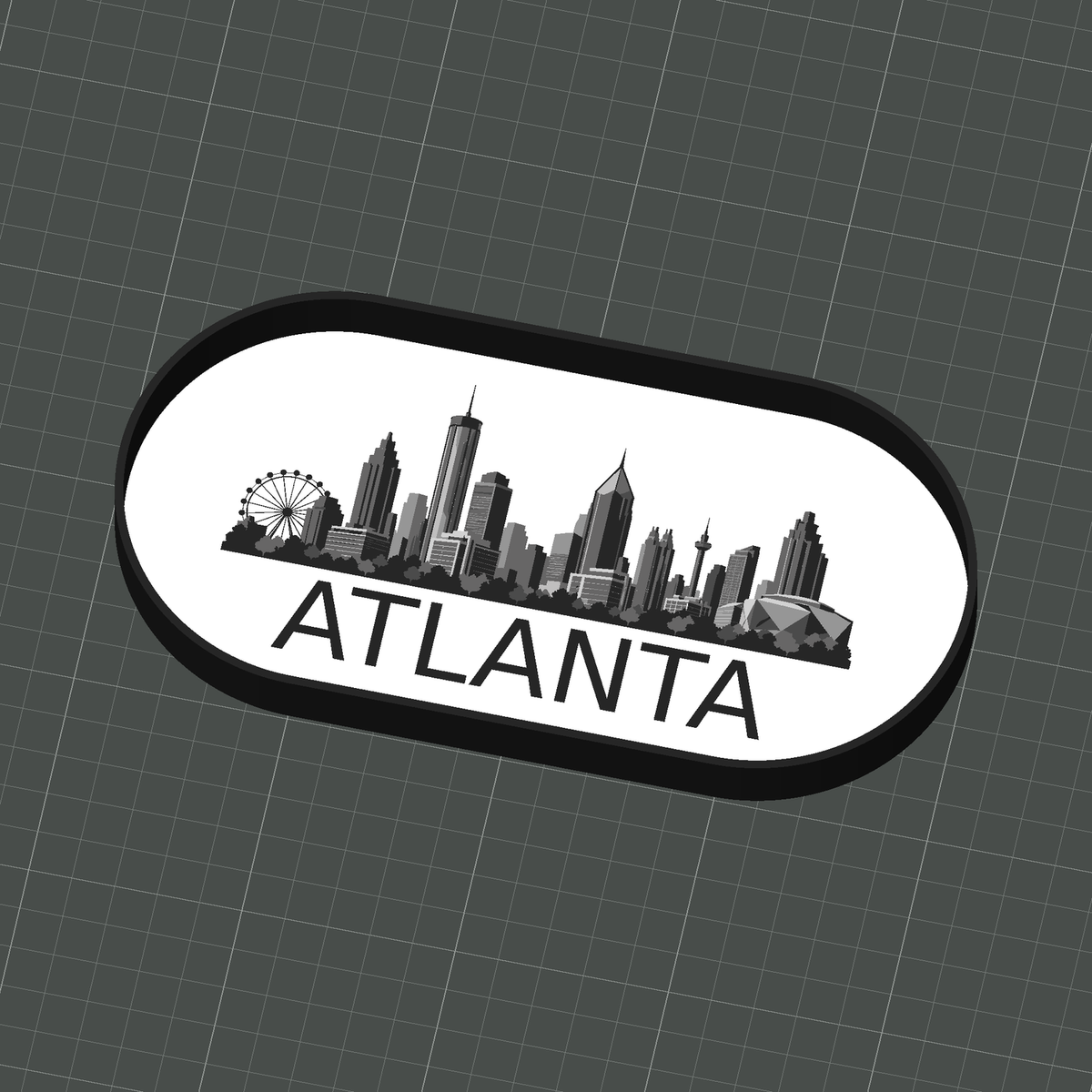 STL3D - Atlanta Skyline Trinket Tray