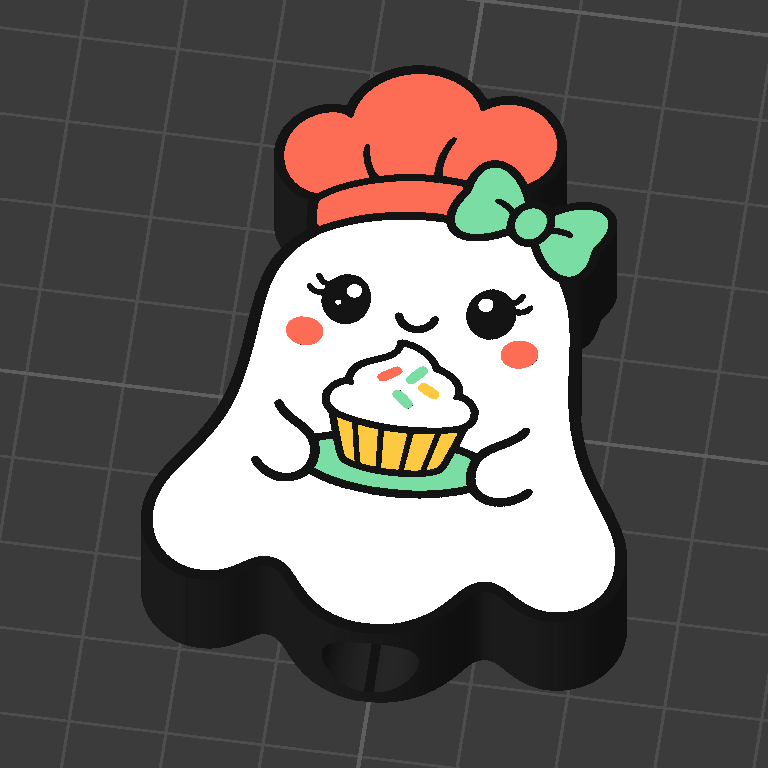 Cupcake Ghost straw topper