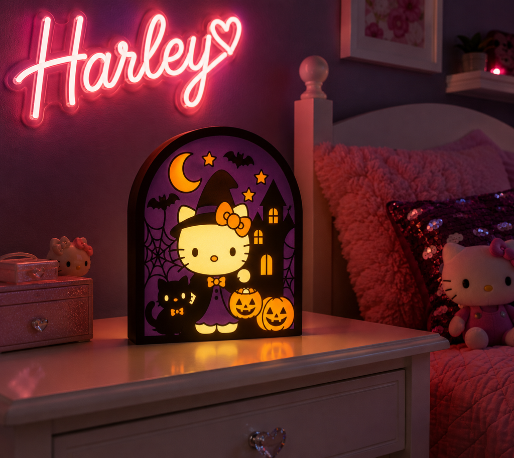 Kitty Halloween Light Boxes - 4 Color and 8 Color Versions