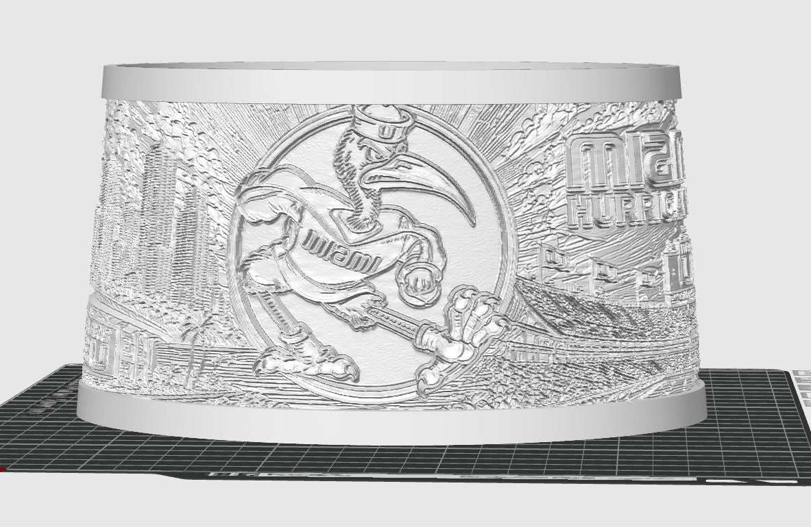 Miami Hurricanes Oval Lithophane Lamp Shade - 200mm x 150mm x 100mm