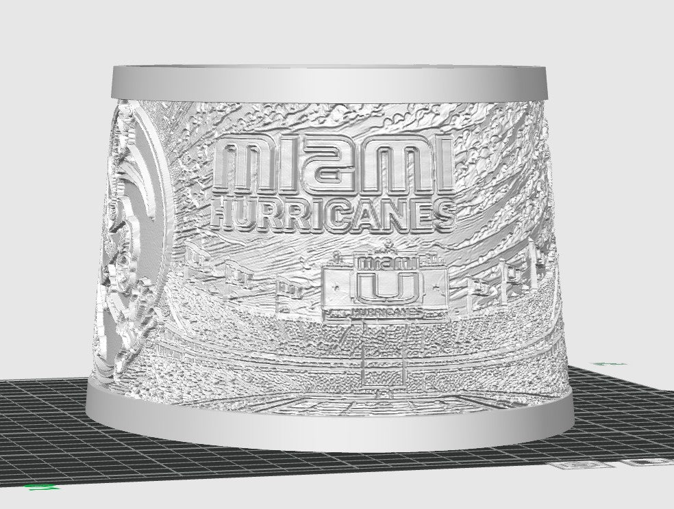 Miami Hurricanes Oval Lithophane Lamp Shade - 200mm x 150mm x 100mm