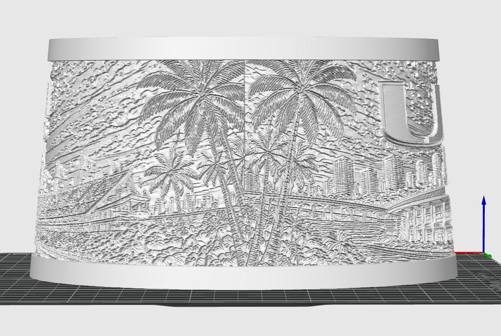 Miami Hurricanes Oval Lithophane Lamp Shade - 200mm x 150mm x 100mm