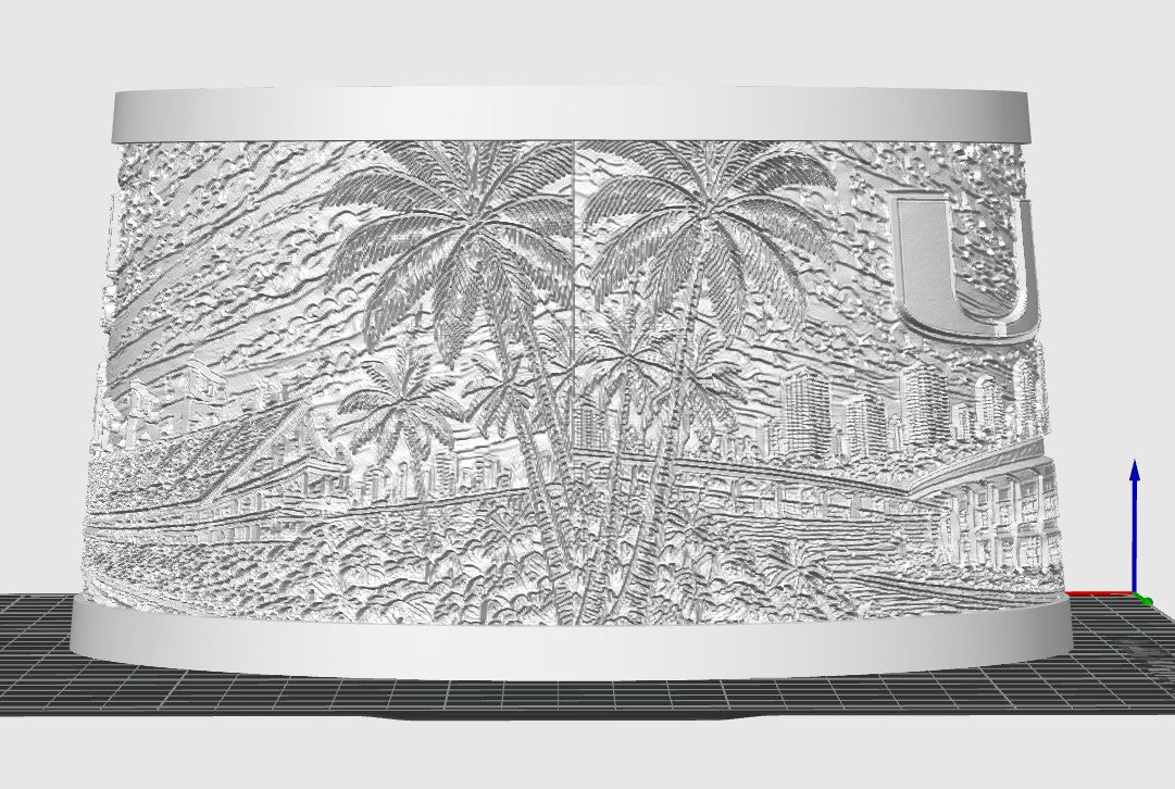 Miami Hurricanes Oval Lithophane Lamp Shade - 200mm x 150mm x 100mm
