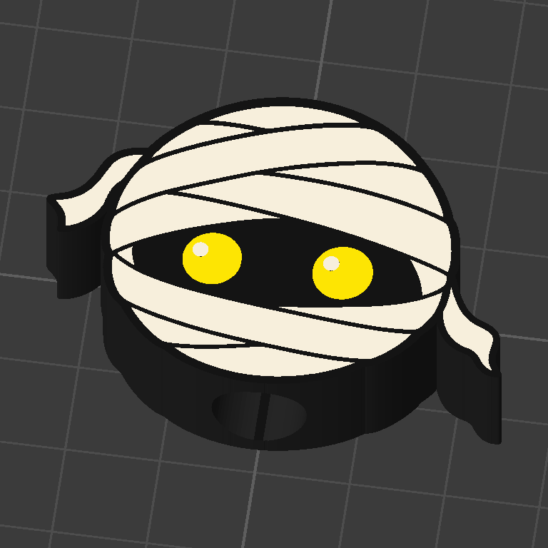 Mummy Face straw topper