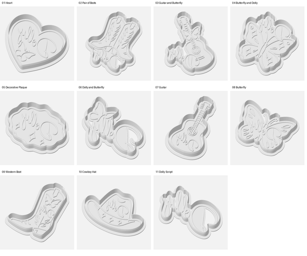Dolly Cookie Cutter / Stamp Collection - Preview Contact Sheet