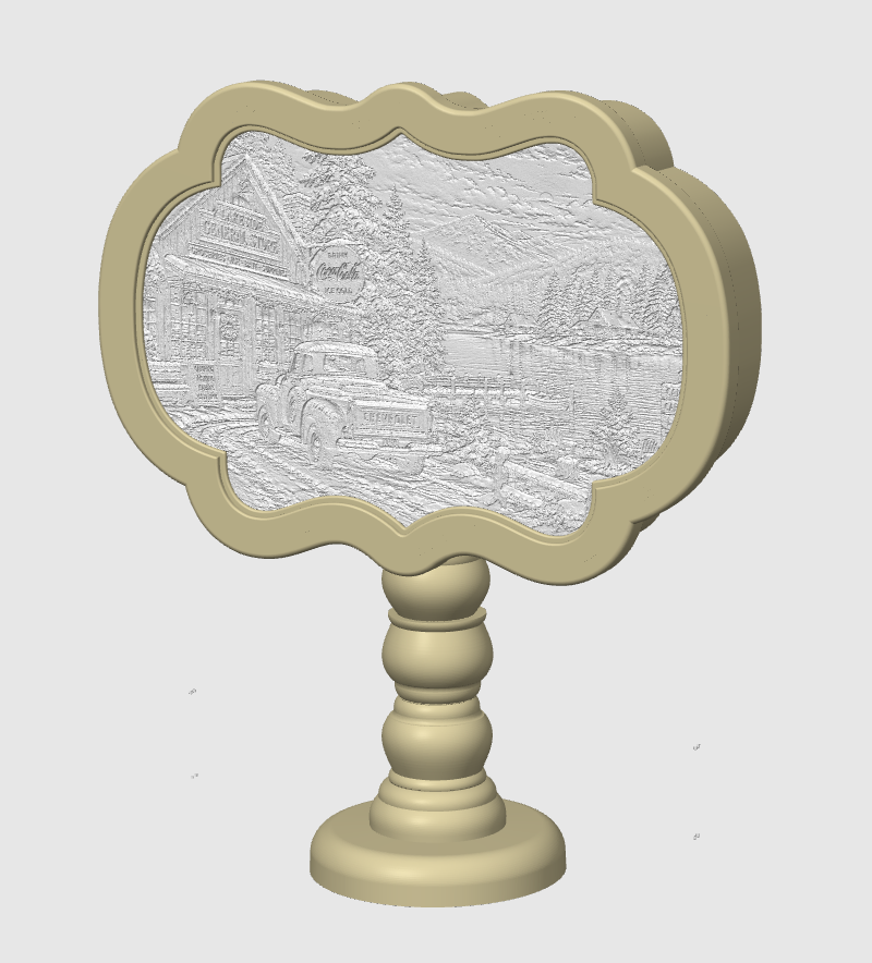 Shaped Lightbox for Signage with Winter Lithophane Panel