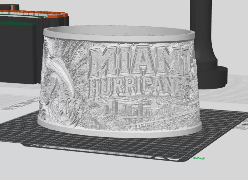 Miami Hurricanes Lamp Base with Lithophane Lampshade
